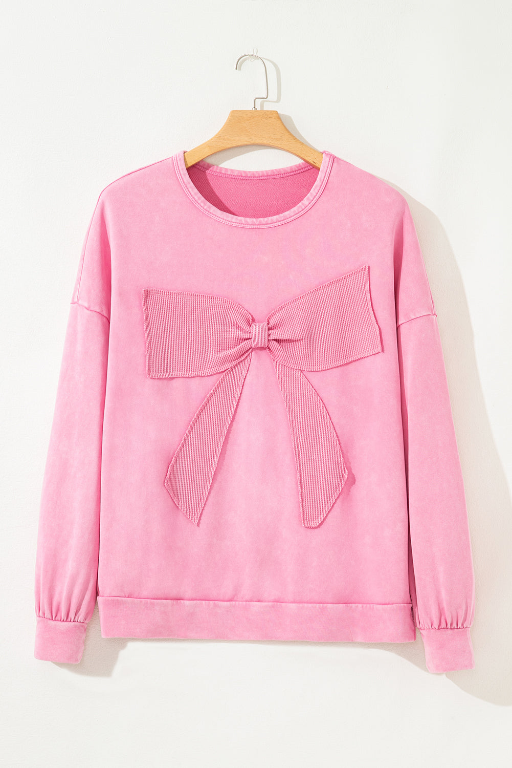 Sweet On You Waffle Bow Sweatshirt