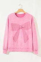Sweet On You Waffle Bow Sweatshirt