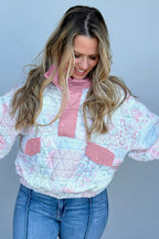 Blush & Cozy Quilted Sweatshirt