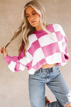 Cozy Checkered Oversized Sweater