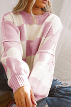 Cozy Checkered Oversized Sweater