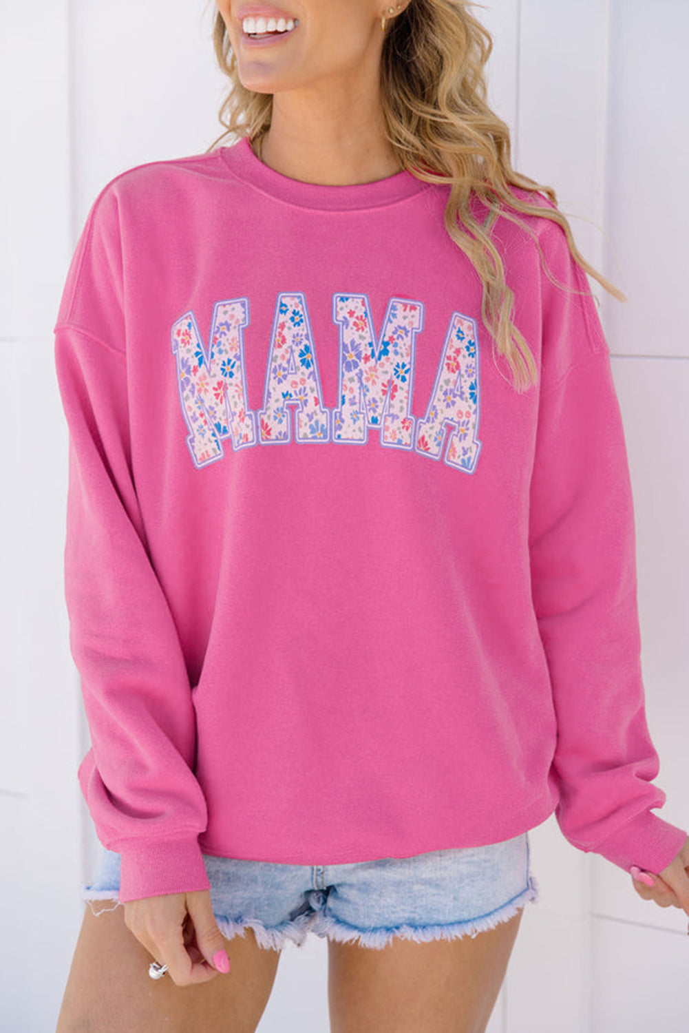 Floral MAMA Embroidered Sweatshirt
