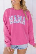 Floral MAMA Embroidered Sweatshirt