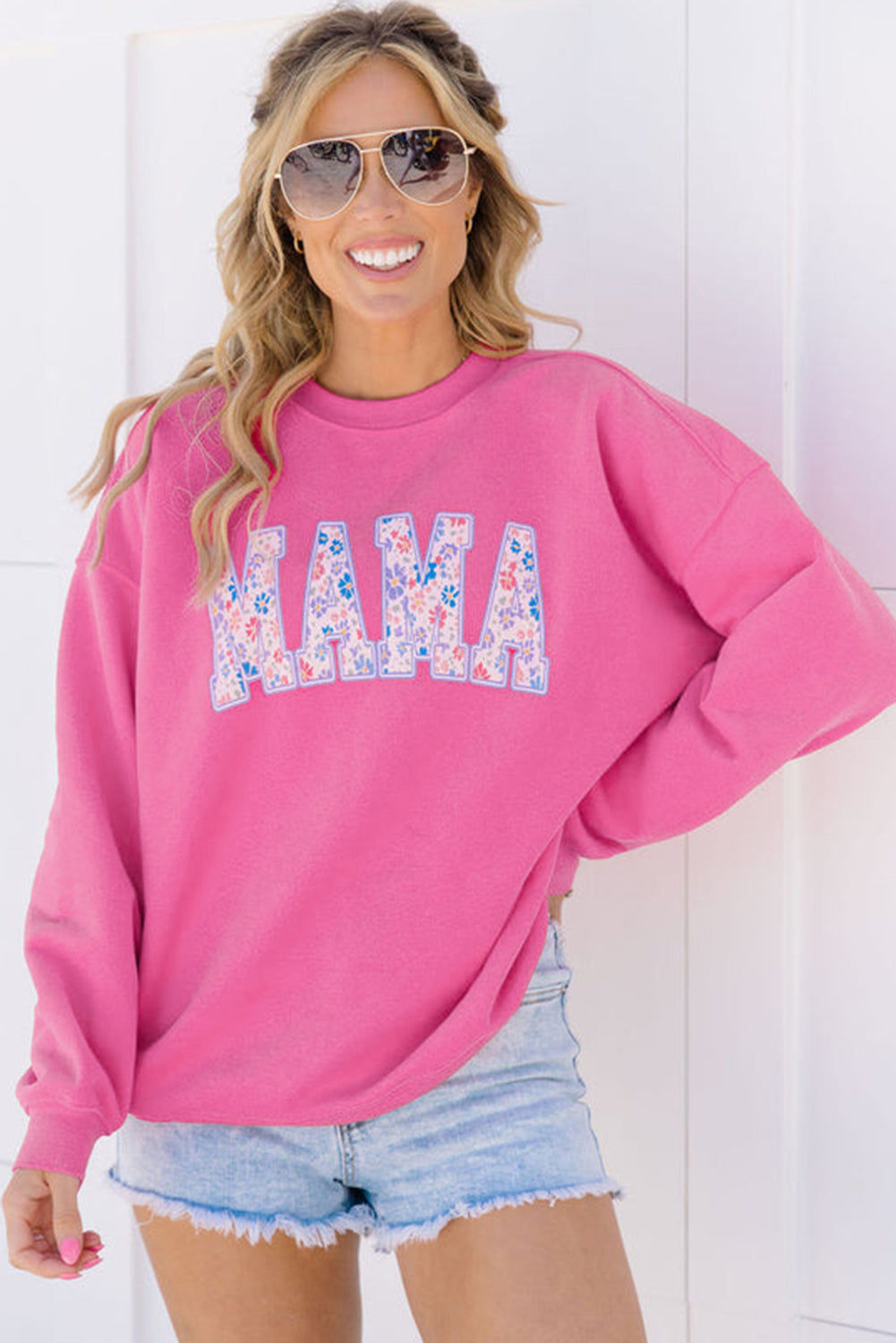 Floral MAMA Embroidered Sweatshirt