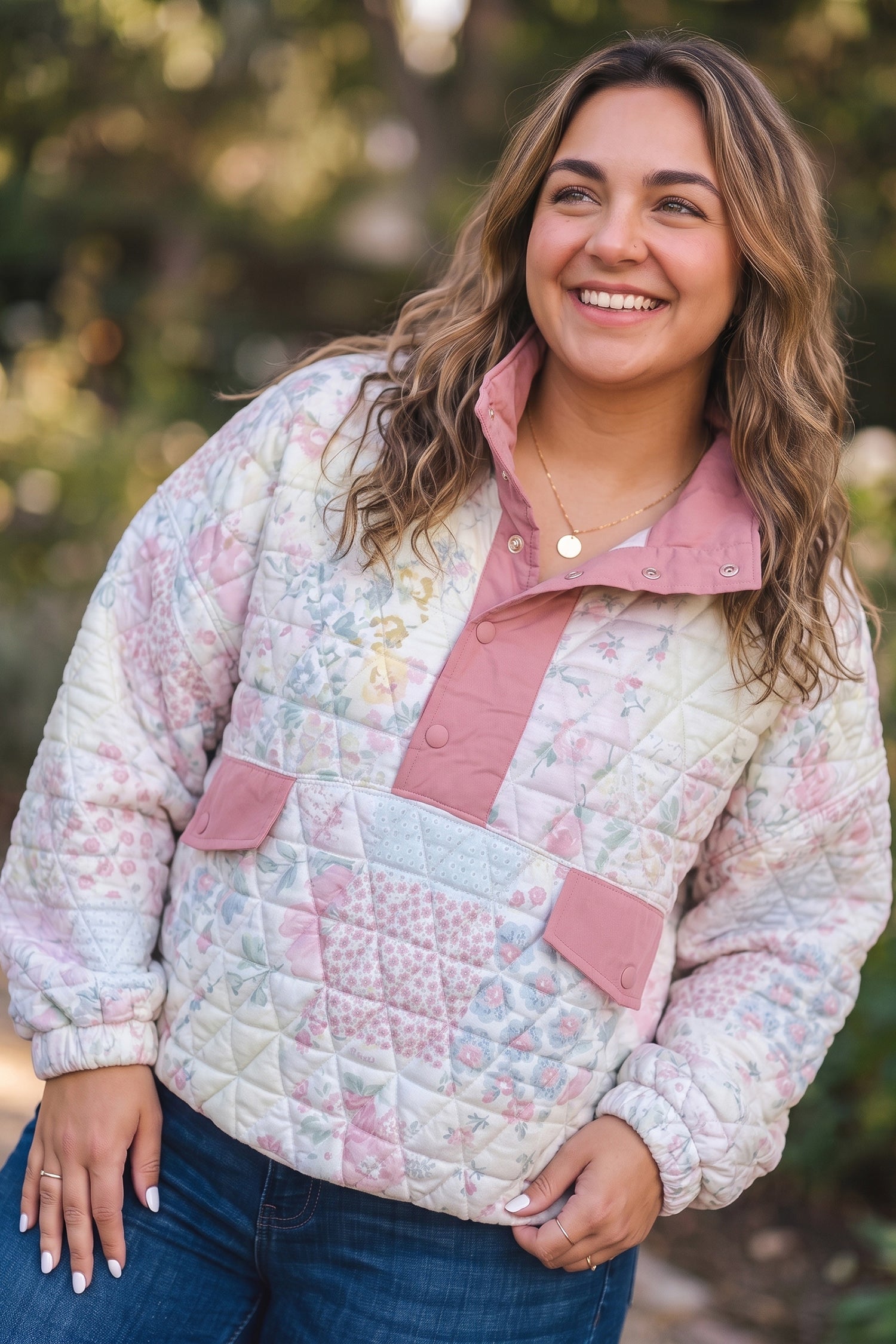 Blush & Cozy Quilted Sweatshirt