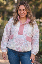 Blush & Cozy Quilted Sweatshirt