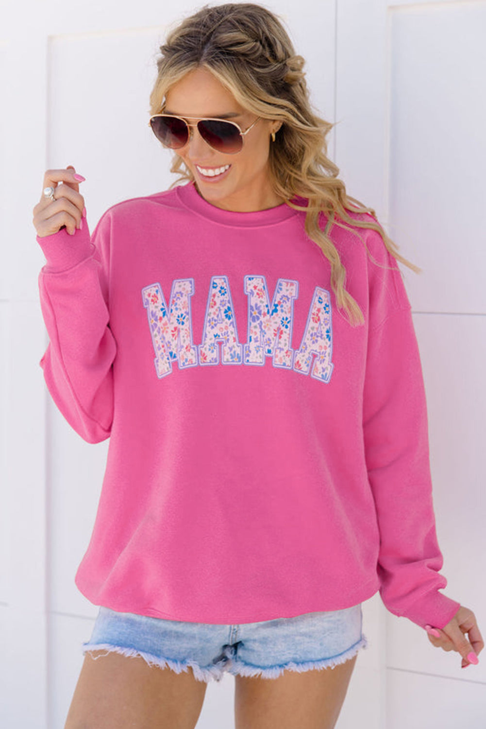 Floral MAMA Embroidered Sweatshirt