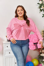 Sweet On You Waffle Bow Sweatshirt