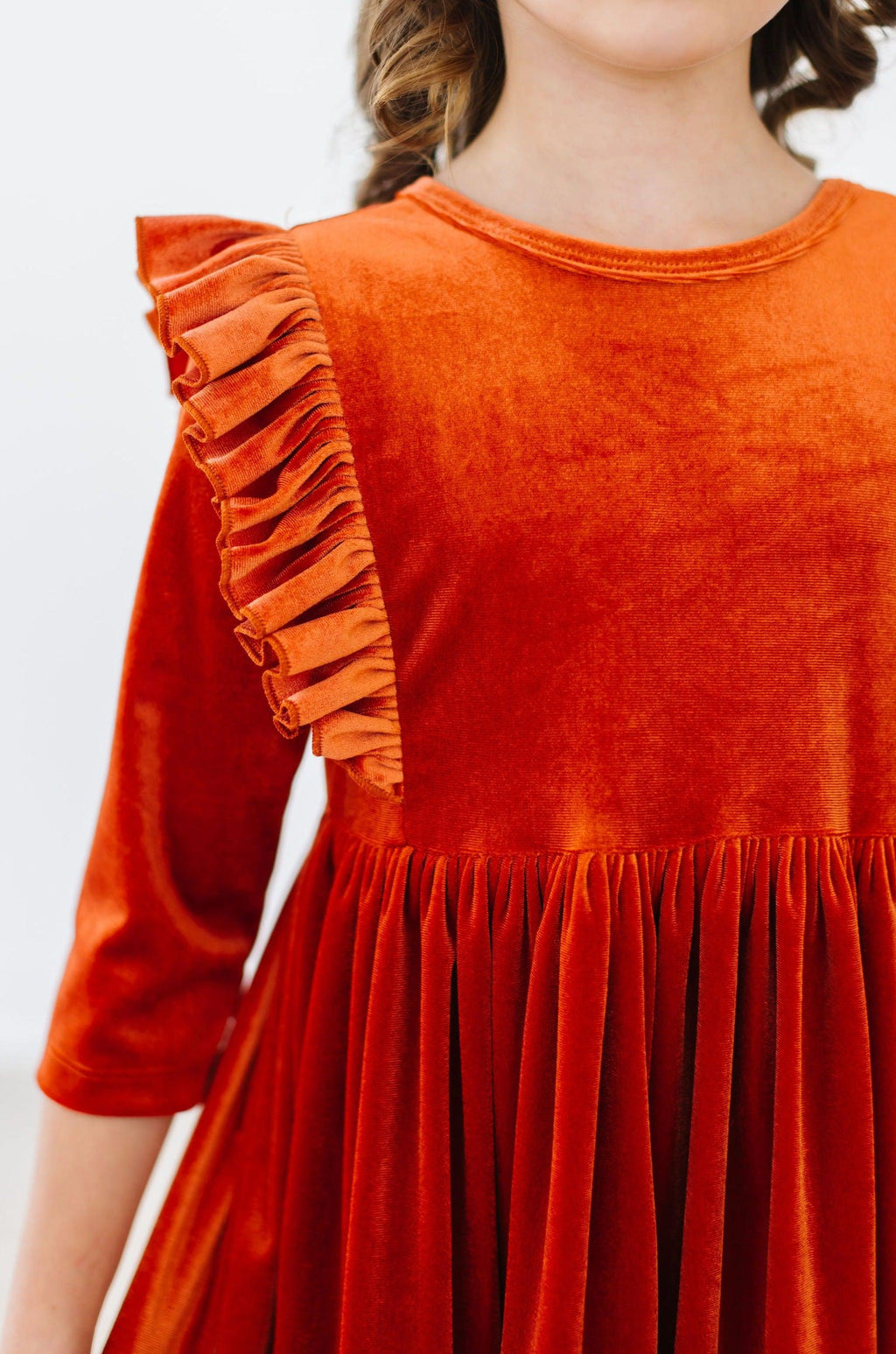 Autumn Ember Velvet Twirl Dress