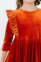 Autumn Ember Velvet Twirl Dress