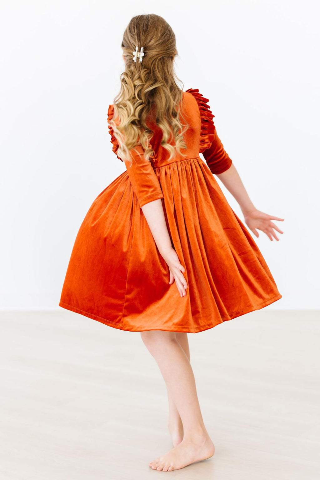 Autumn Ember Velvet Twirl Dress