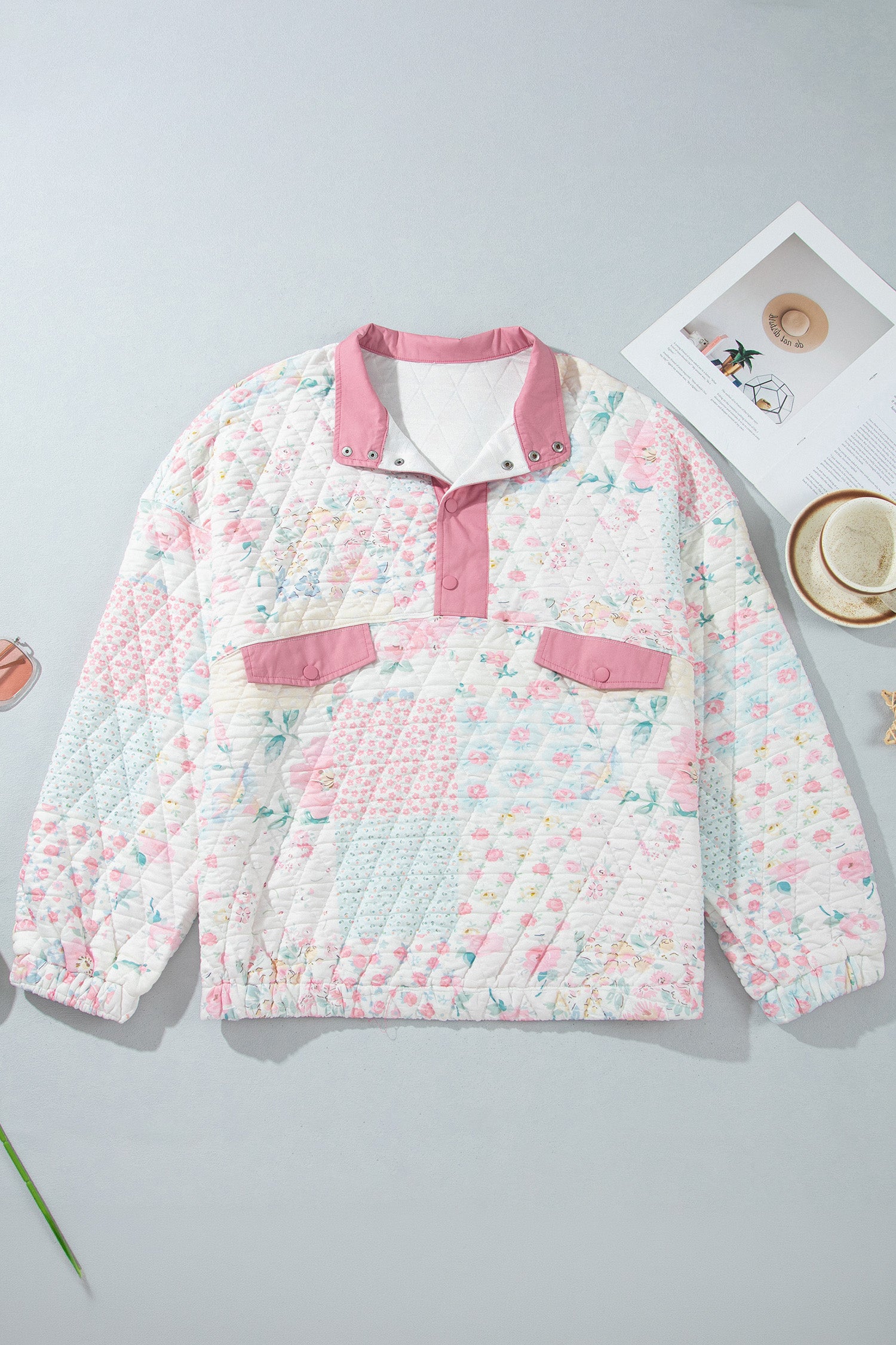 Blush & Cozy Quilted Sweatshirt