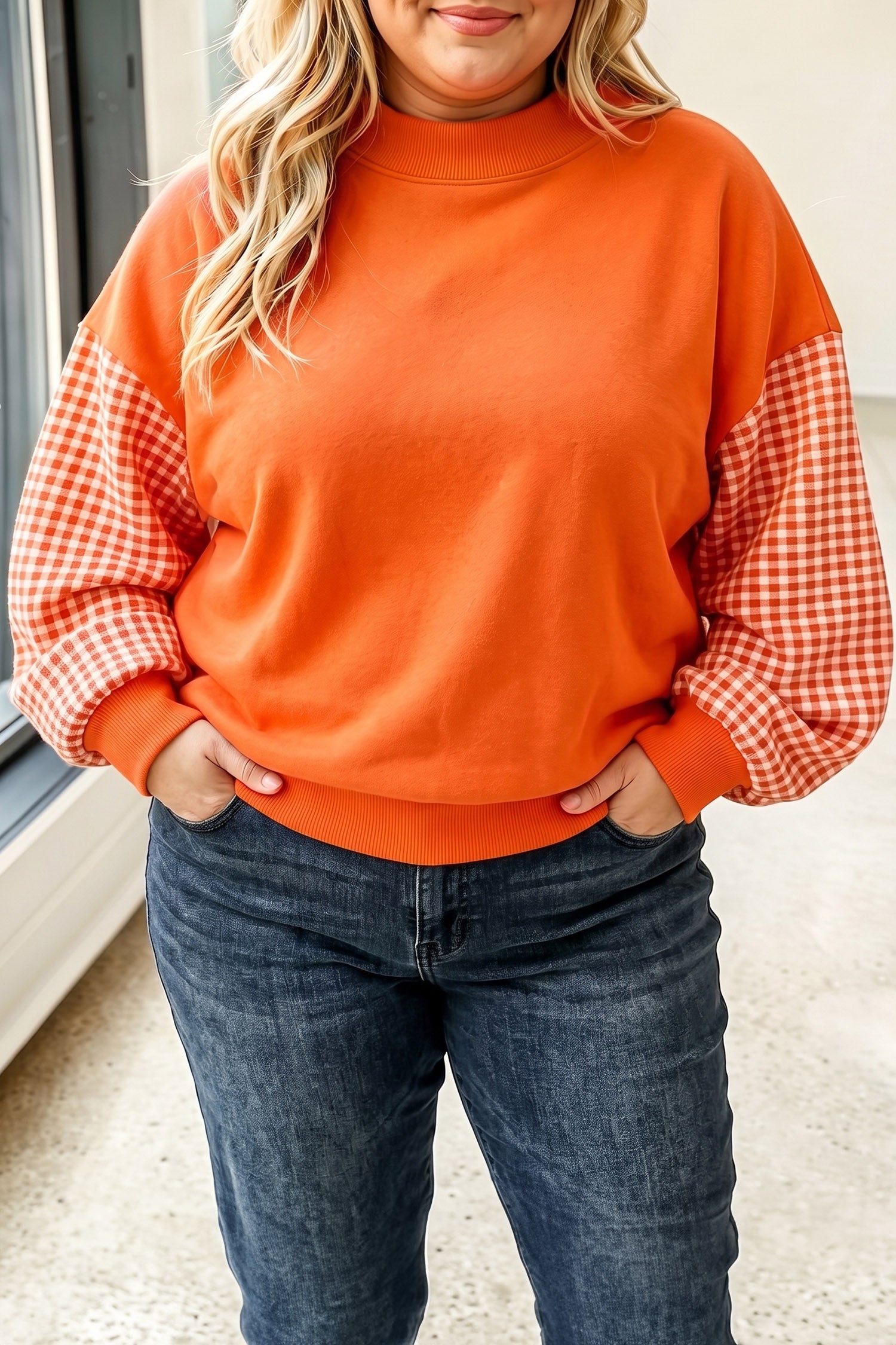 Pumpkin Patch Gingham Sweatshirt