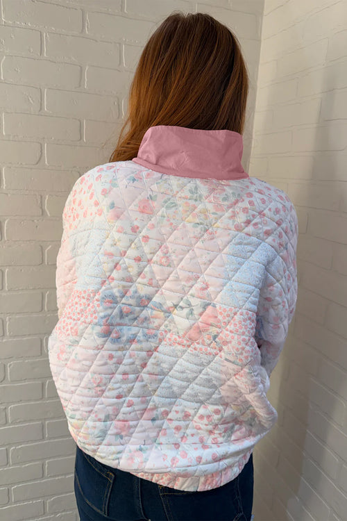 Blush & Cozy Quilted Sweatshirt