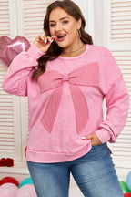 Sweet On You Waffle Bow Sweatshirt