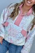 Blush & Cozy Quilted Sweatshirt